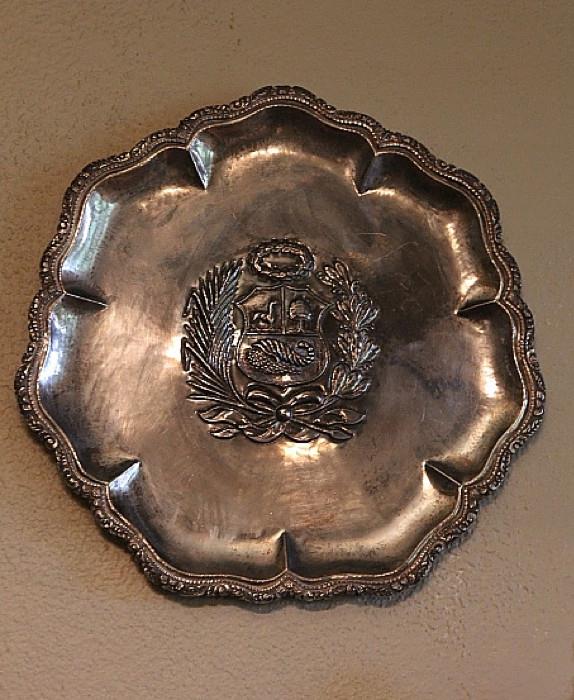 large Peruvian sterling silver platter