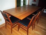 Teak Dining room table with 8 chairs