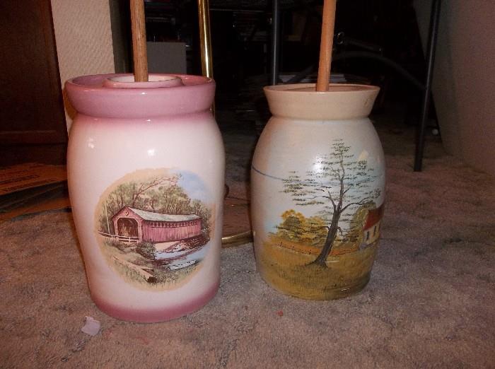 Decorated butter churns