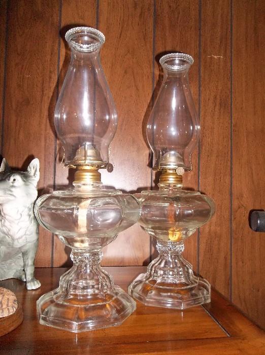 two oil lamps