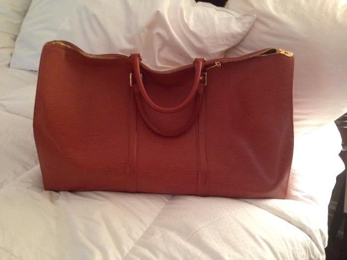 Louis Vuitton EPI leather overnight duffle bag