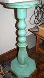 Turquoise painted pedestal