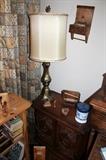 Nightstand and vintage lamp