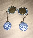 AWESOME retro MOD Je-Dol novelty sunglasses / earrings combo
