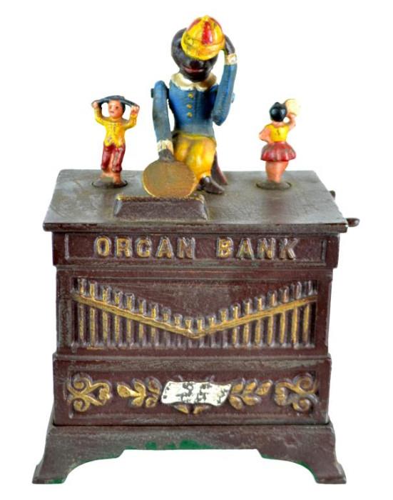 Antique Rare Monkey Organ Coin Bank