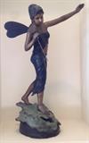 Beautiful Bronze Fairy Sculpture over three feet tall!