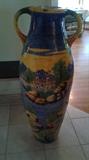 1 of pr Majolica  urns,  approximately  48"