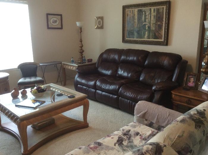 Living room leather sofa