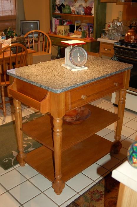 Kitchen island with marble top