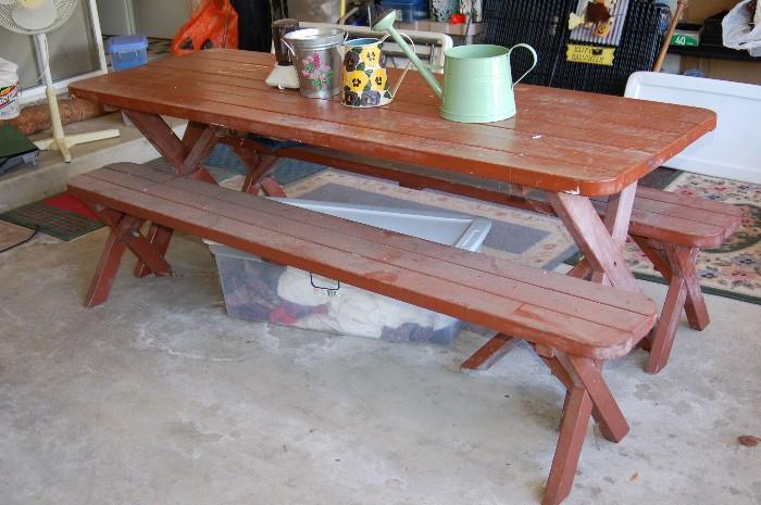 Picnic table with bench seats