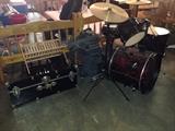 drum set, chest, shop vac