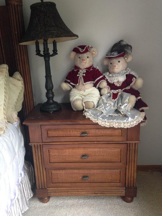 bears, bed side table, lamp