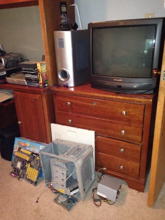 TV, dresser, computer misc