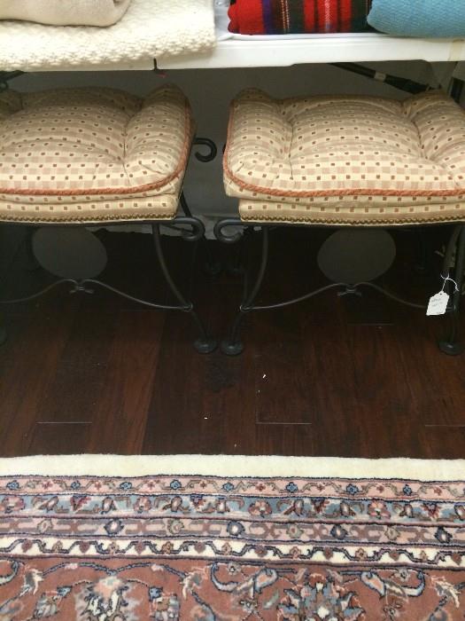        Two matching vanity stools