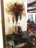 Black marble top/ iron table & lovely wall arrangement