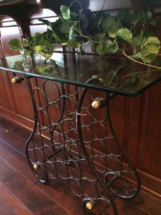            Glass top wine table