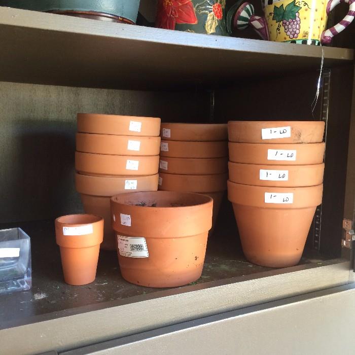      Assorted clay pots