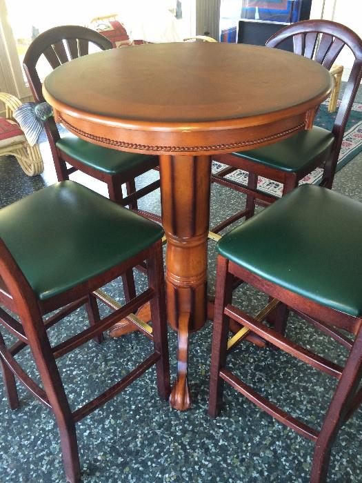 Bistro table (separate from bar stools); 4 of 8 matching bar stools
