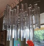 Mid-century Camer Mirano chandelier (shown with only half of the crystals because of the weight)