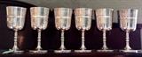 Set of six silver-plate goblets.