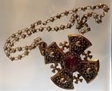 Sterling and amethyst Jerusalem cross.