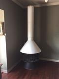 1970 Malm 360 degree enameled steel fireplace.