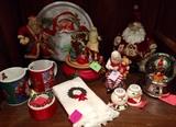 More santas and holiday linens.