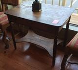 Antique oak side table.
