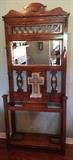Antique oak coatrack.
