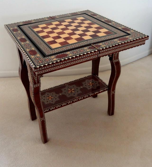 The Game table, opened to the Chess/Checkers Board, has a total of 