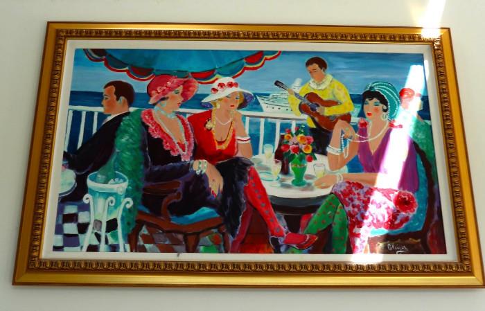 "Bon Voyage"Original Oil by Hilda Rindum, the Cuban artist that inspired Tarkay's career