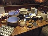 Salt glazed crocks, bowls & jugs
