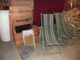 Vintage green canvas cabana chairs