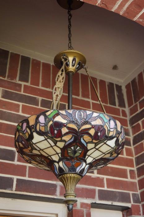 Outdoor stained glass chandelier
