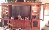 Stanley furniture wall unit with speakers on bottom 