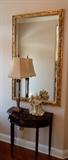 Decorator mirror, mahogany wall table