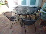 Iron patio table and chairs