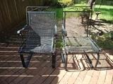 Pair of iron patio chairs