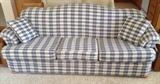 Blue plaid sofa