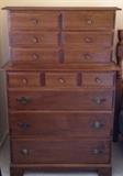 Imperial Furniture highboy. Matching dresser w/ mirror and 2 tall nightstands