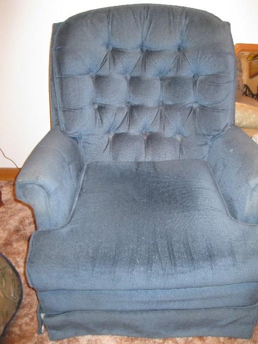Vintage Blue fabric chair- There are 2 of these