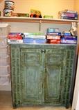 Games - early painted cupboard with more recent paint