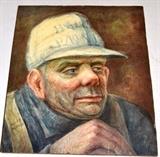 Portrait on board by Dudley Morris