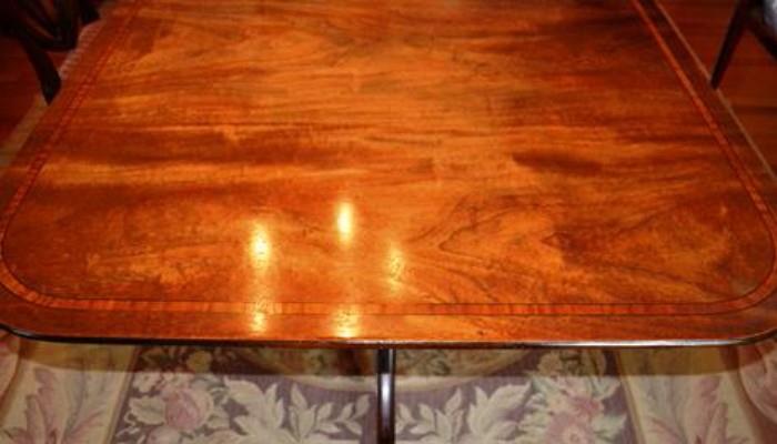 Top of mahogany banquet table