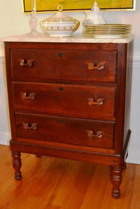 Marble top Victorian chest