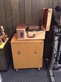 Vintage Silvertone phonograph and Mid-Century cabinet 