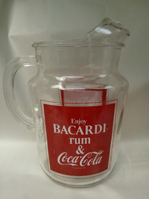 Bacardi Rum & Coca Cola Glass Pitcher