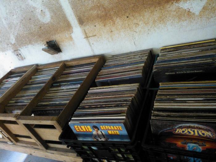Hundreds of Vinyl Record Albums