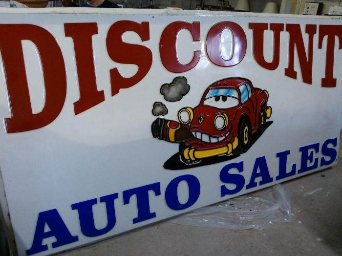 HUGE 'Discount Auto Sales' Signs (there are two of them)