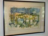 Original watercolor by Ellingson.  29 3/4" x 39 3/4" framed